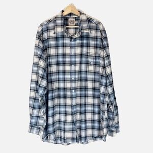 Cinch Vintage Men's Button Down Long Sleeve Shirt Blue Plaid Western Size XL